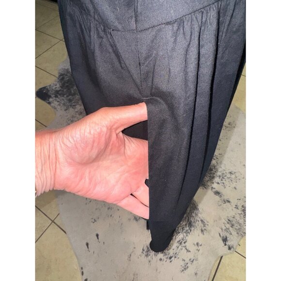 Old Navy Black Embroidered Short Sleeve Boho Swing Dress Pockets L Cottage Boho - Picture 9 of 9